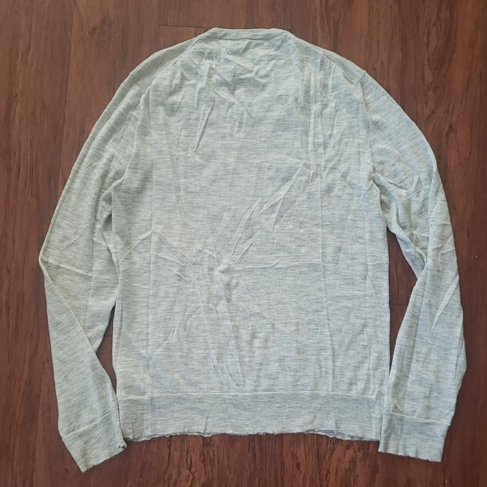 Maison Margiela Men's Gray Cashmere Vneck Sweater Size Large Preppy Designer Lux